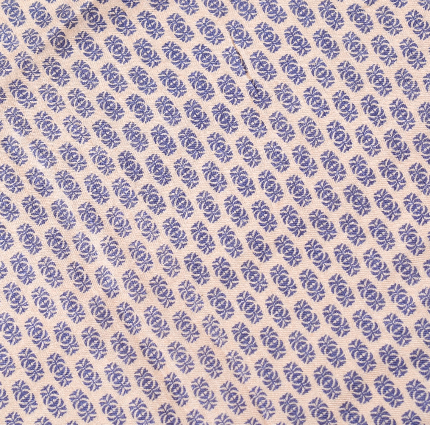Sushila Vintage Cream Blue Dupatta Pure Woolen Printed & Woven Soft Long Stole