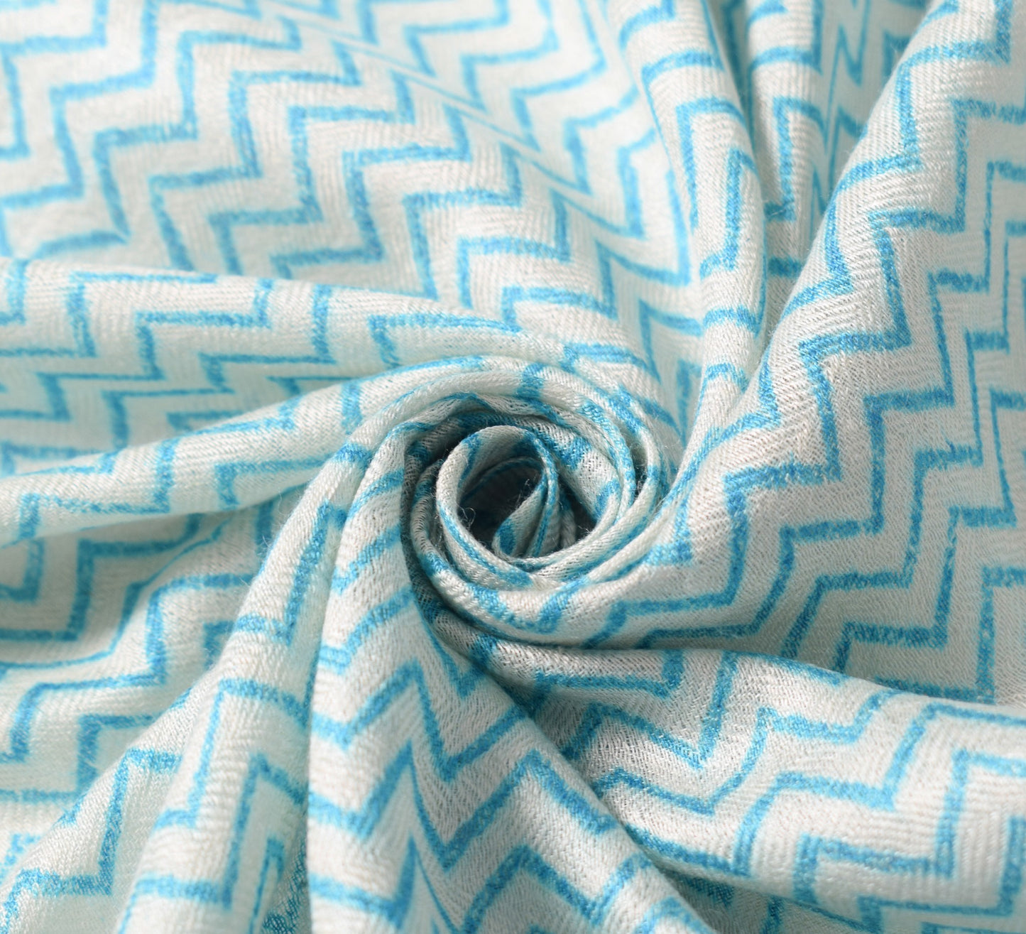 Sushila Vintage Hand Block Printed Dupatta Pure Woolen Woven Zig-Zag Long Stole