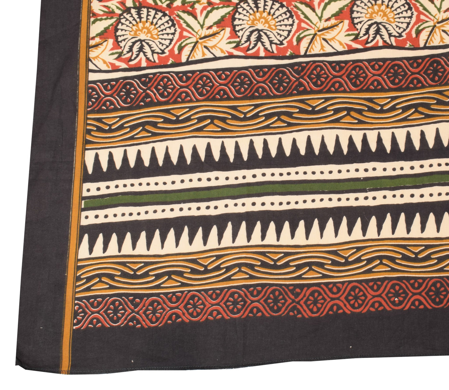 Sushila Vintage Kalamkari Printed Dupatta Pure Cotton Floral Brown Long Stole