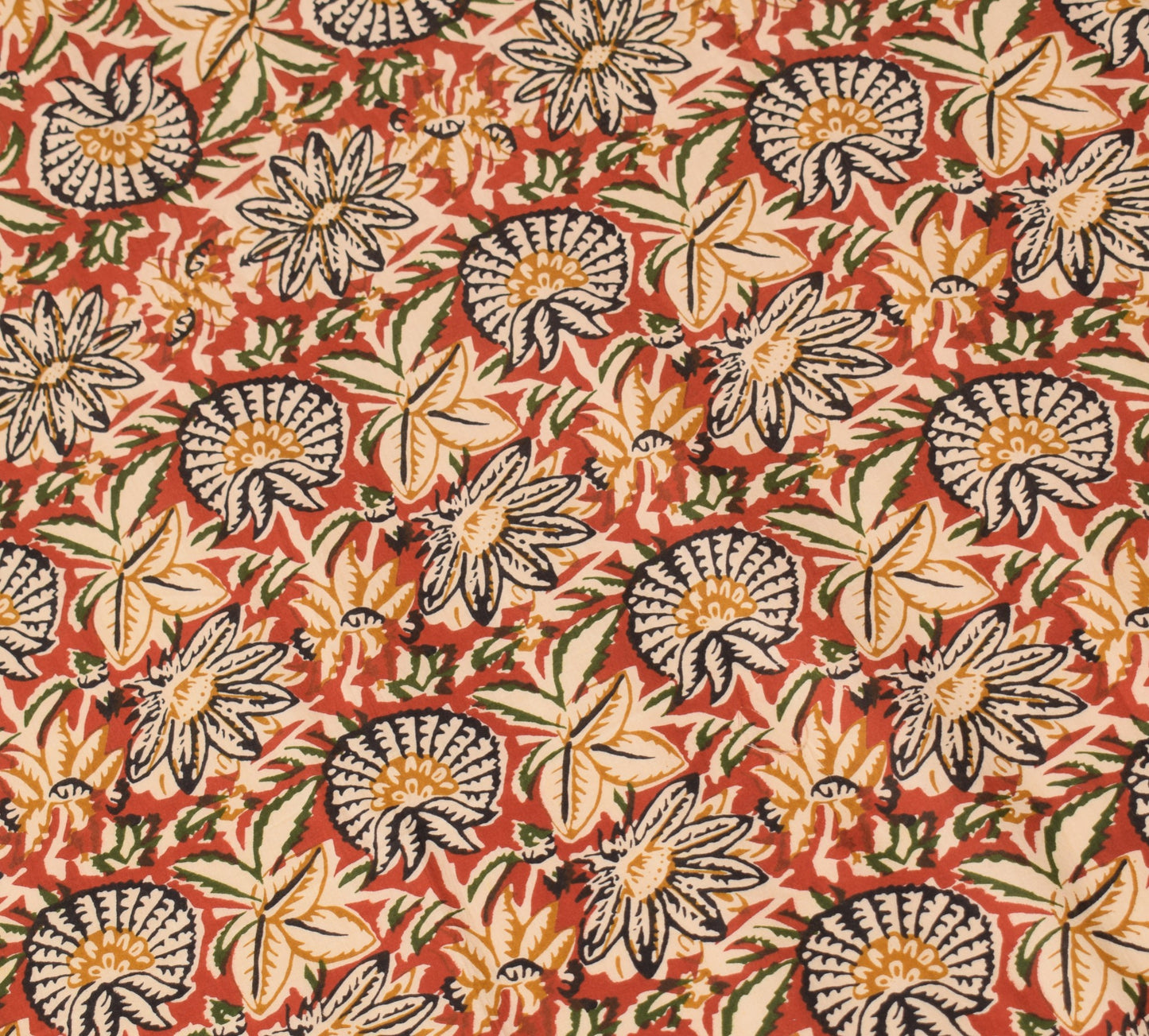 Sushila Vintage Kalamkari Printed Dupatta Pure Cotton Floral Brown Long Stole