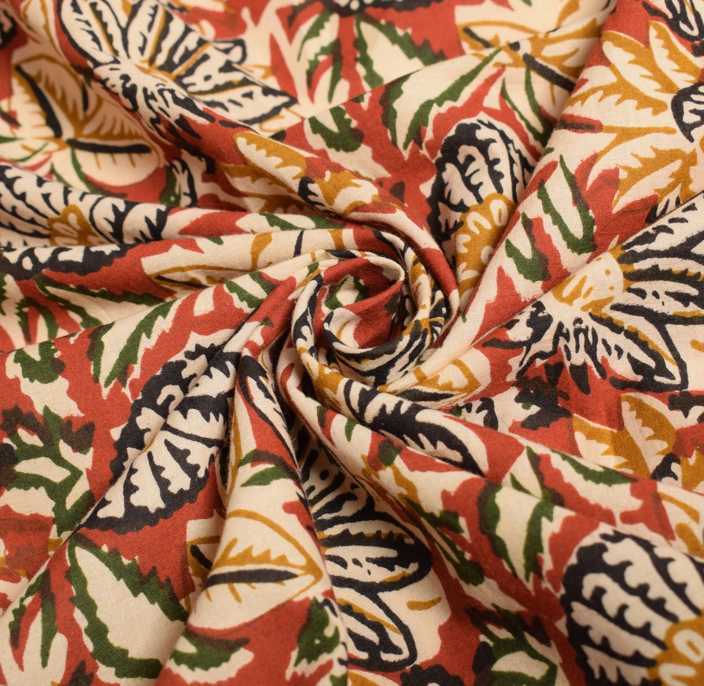 Sushila Vintage Kalamkari Printed Dupatta Pure Cotton Floral Brown Long Stole