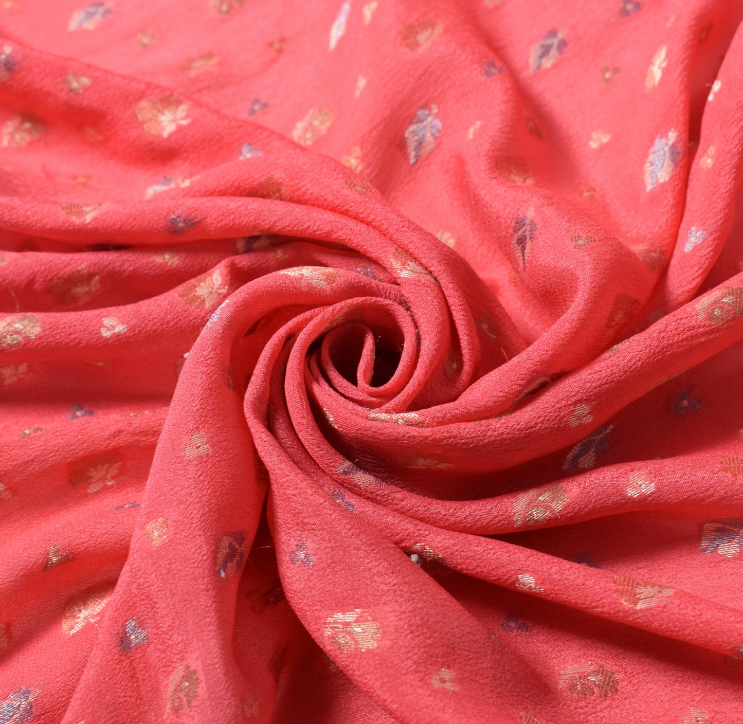Sushila Vintage Floral Pink Dupatta All Over Woven Pure Chiffon Silk Long Stole