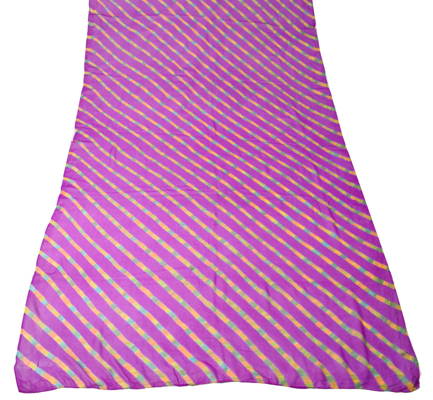 Sushila Vintage Purple Dupatta Pure Georgette  Lehariya Digital Print Long Stole