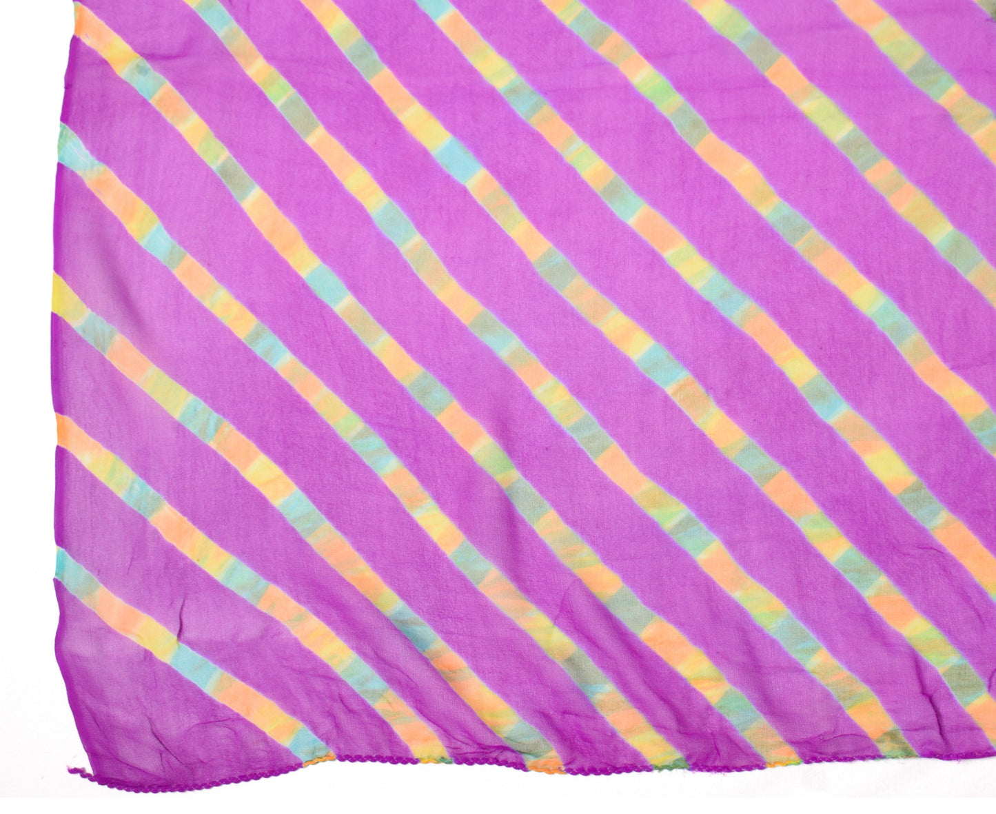 Sushila Vintage Purple Dupatta Pure Georgette  Lehariya Digital Print Long Stole