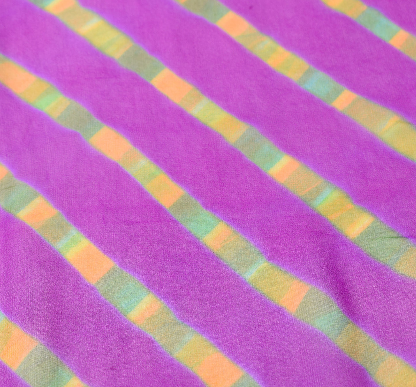 Sushila Vintage Purple Dupatta Pure Georgette  Lehariya Digital Print Long Stole