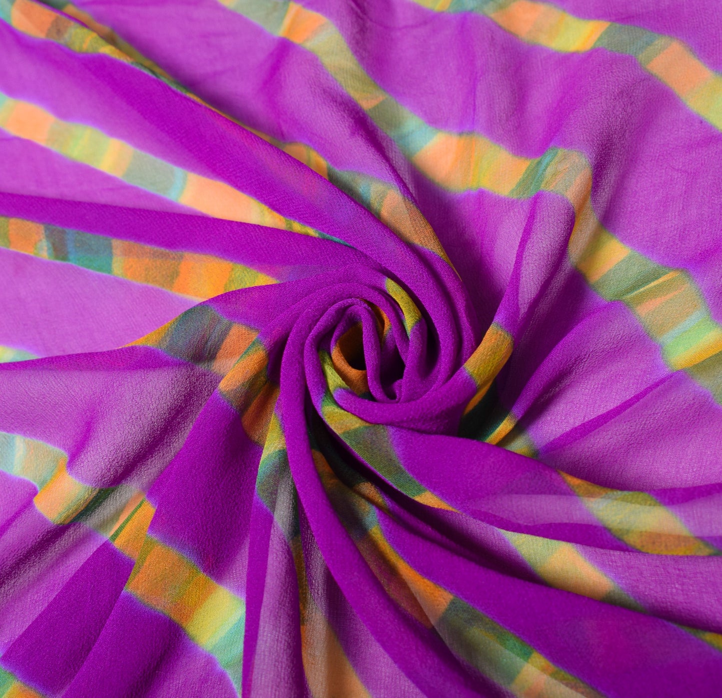 Sushila Vintage Purple Dupatta Pure Georgette  Lehariya Digital Print Long Stole