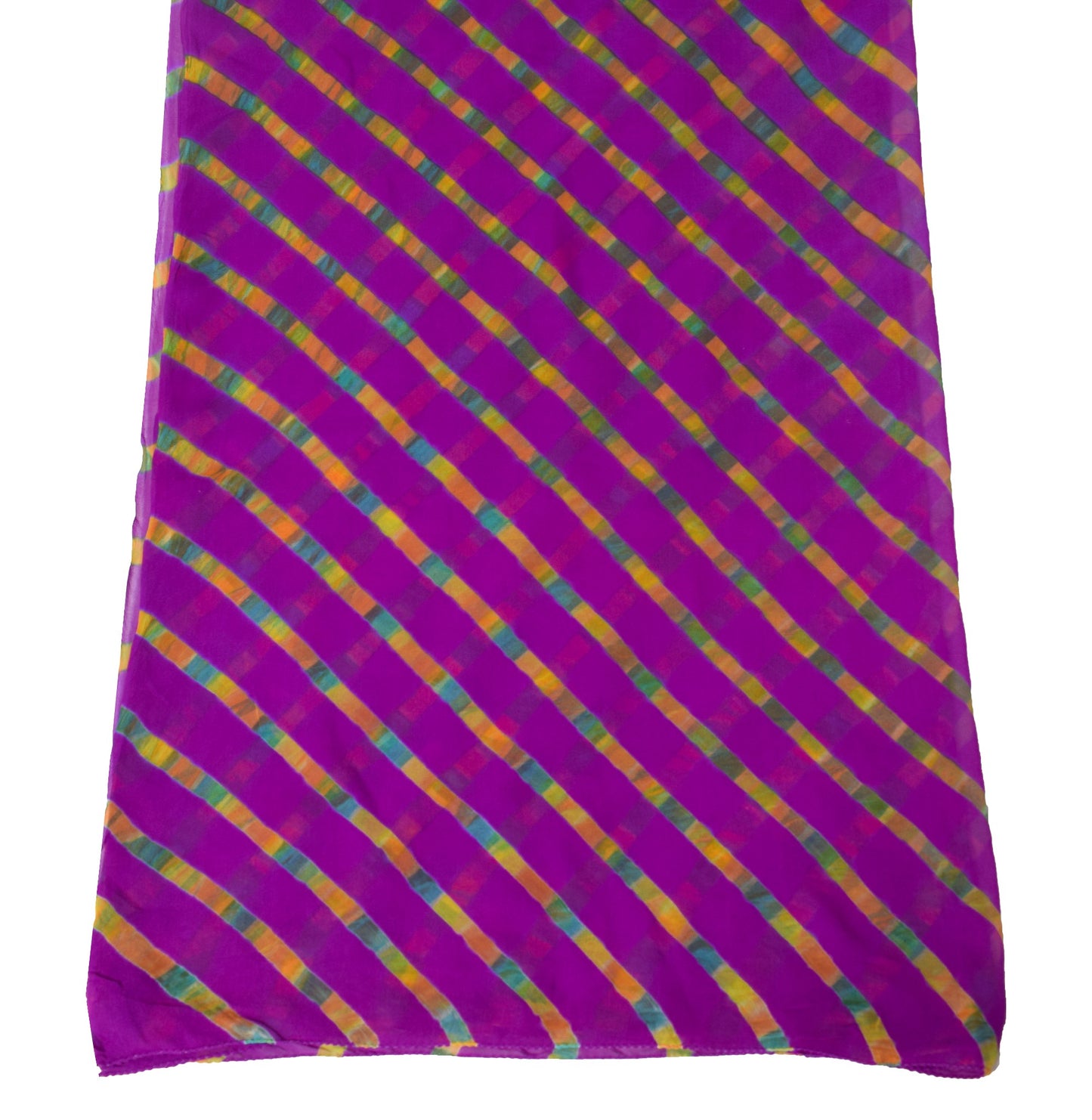 Sushila Vintage Purple Dupatta Pure Georgette  Lehariya Digital Print Long Stole