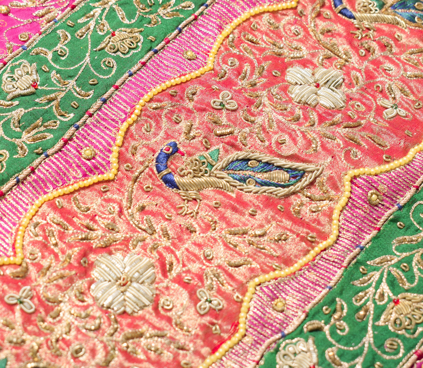 Sushila Vintage Magenta Heavy Dupatta Pure Silk Zardozi Fringe Border Long Stole