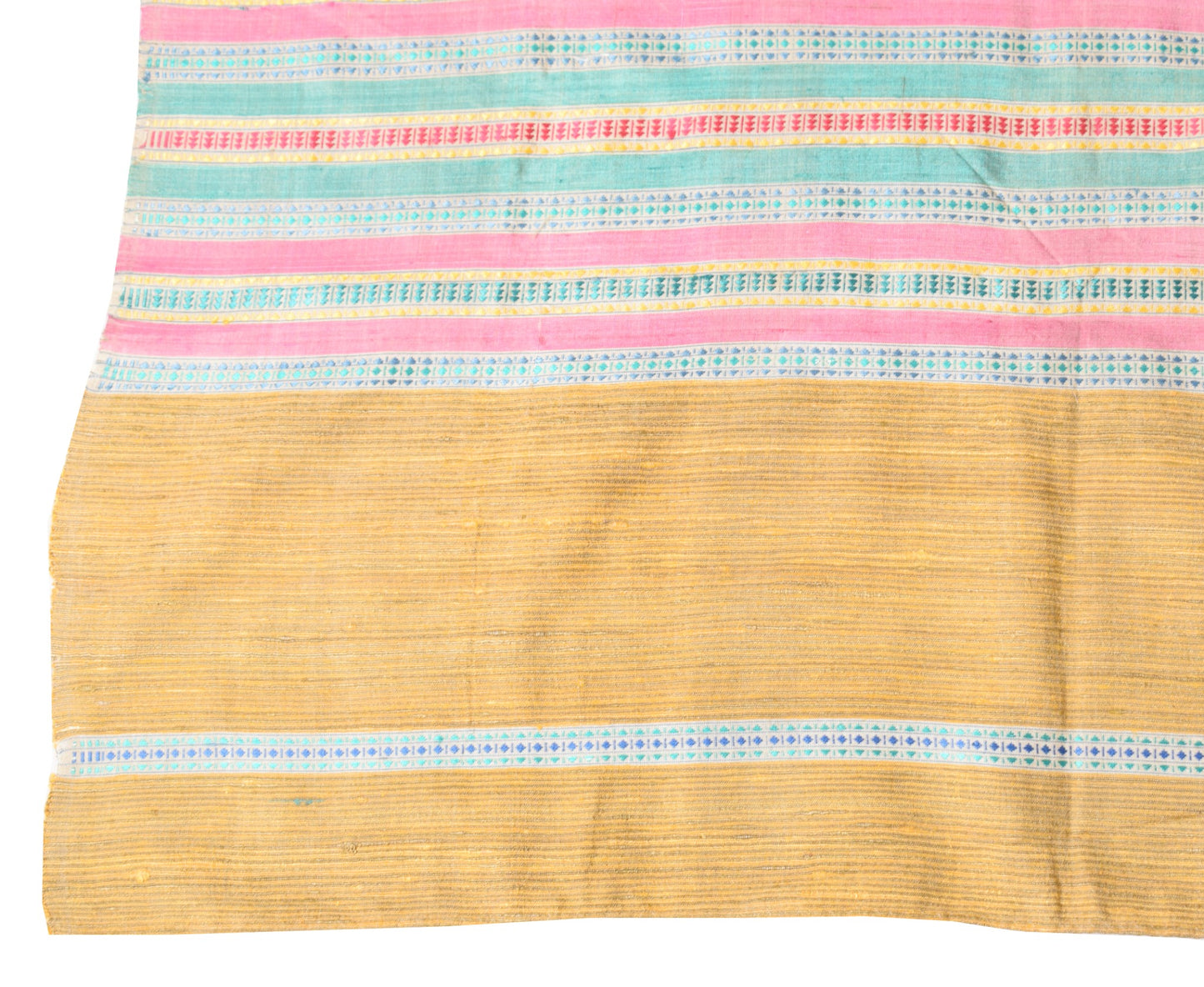 Sushila Vintage Yellow Handloom Dupatta Hand Woven Pure Khadi Indian Long Stole