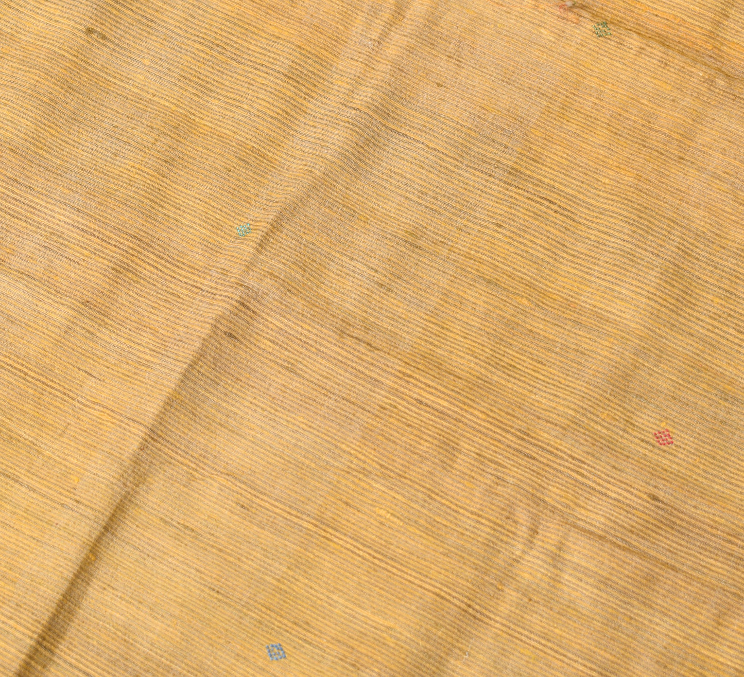 Sushila Vintage Yellow Handloom Dupatta Hand Woven Pure Khadi Indian Long Stole