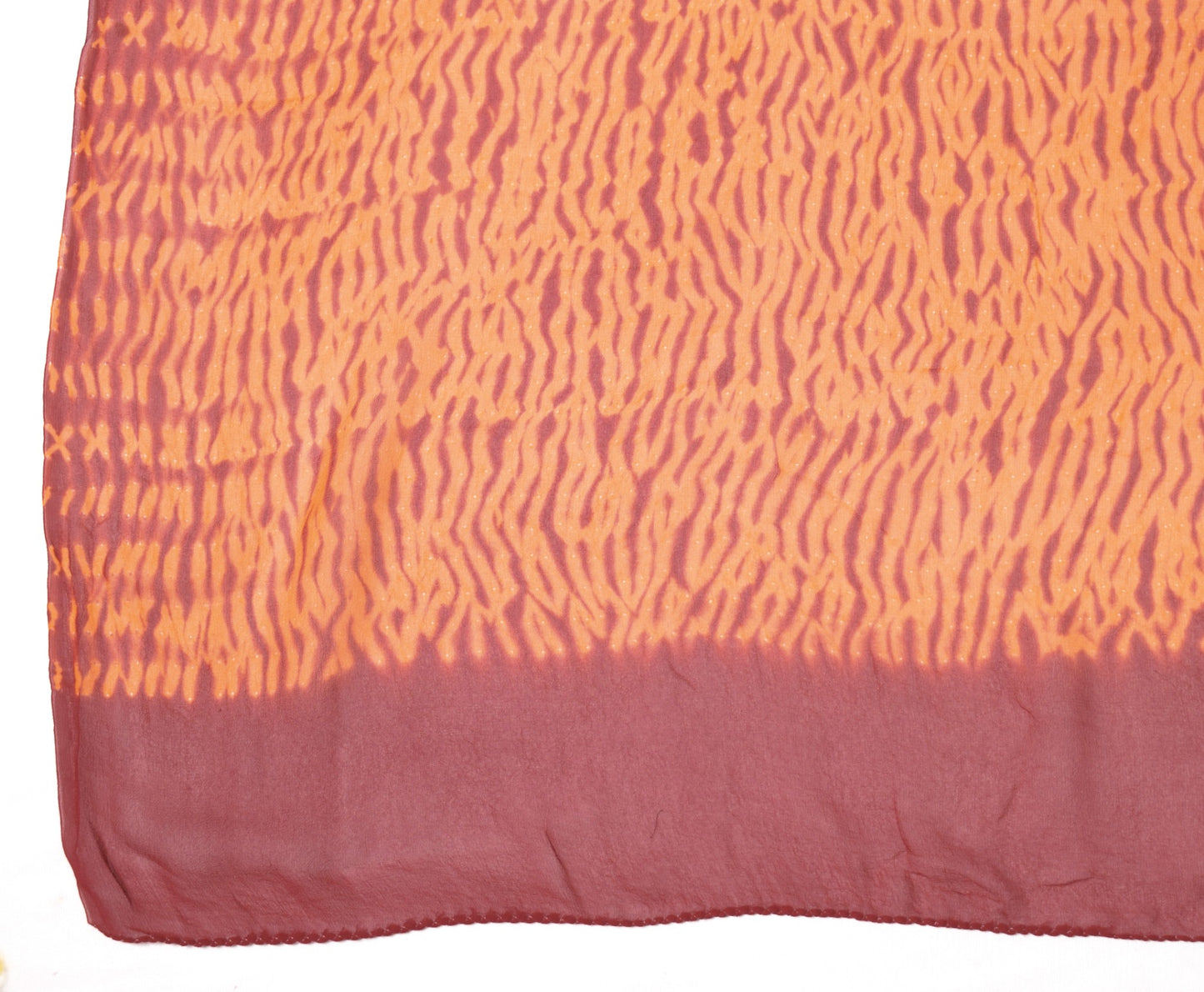 Sushila Vintage Shibori Pure Georgette Dupatta Hand-Dyed Batik Maroon Long Stole