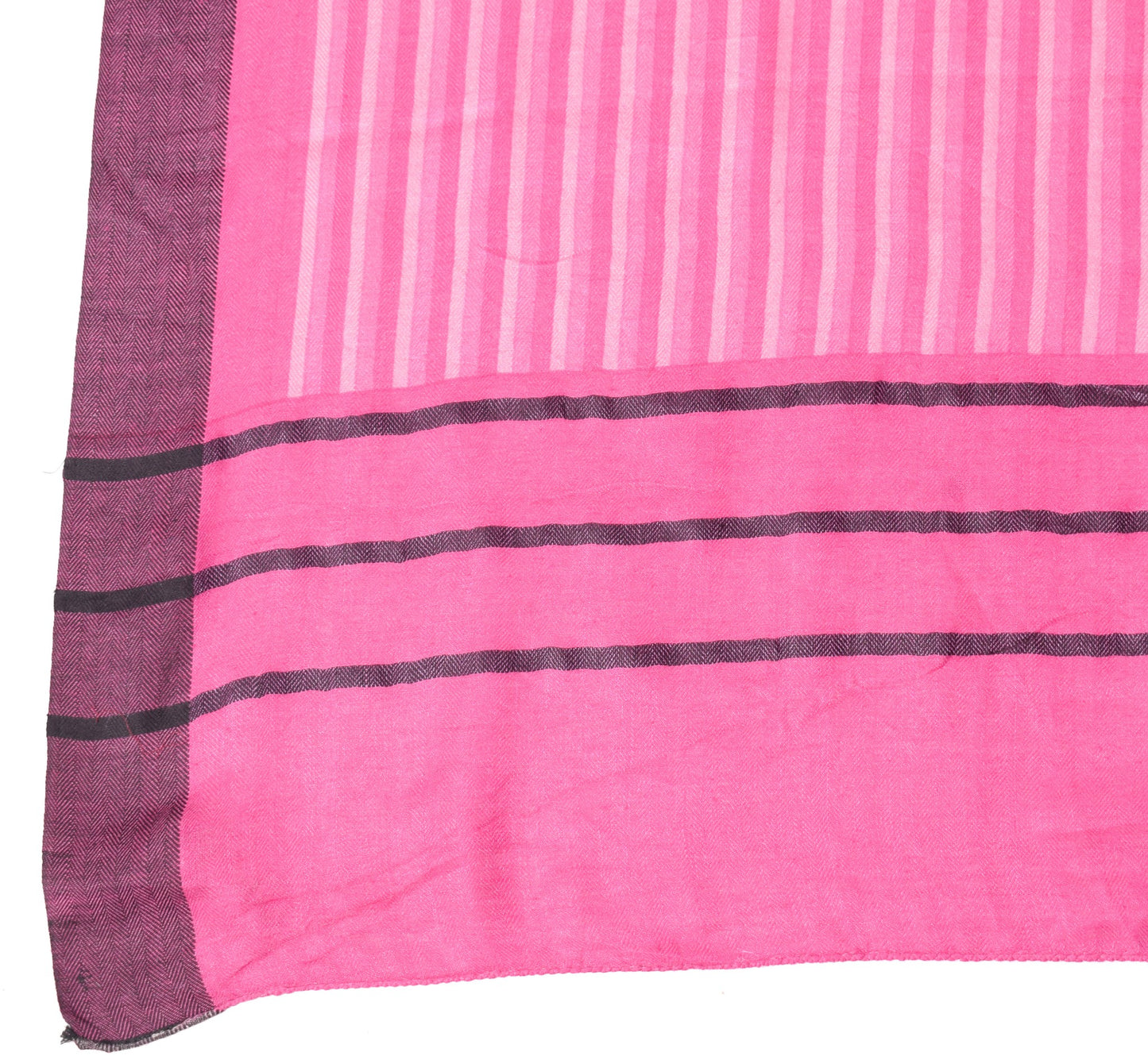 Sushila Vintage Pink Printed Dupatta Stripes Printed Pure Woolen Soft Long Stole