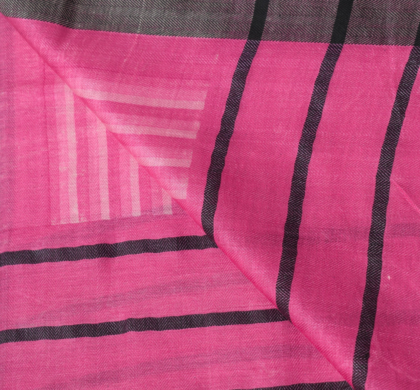 Sushila Vintage Pink Printed Dupatta Stripes Printed Pure Woolen Soft Long Stole
