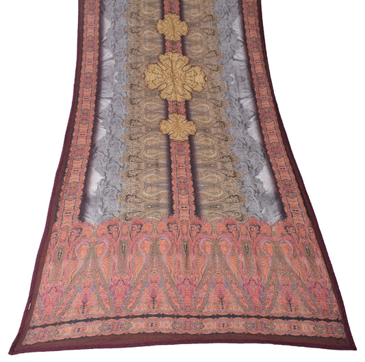 Sushila Vintage Pure Woolen Dupatta Multi-Color Floral & Paisley Print LongStole