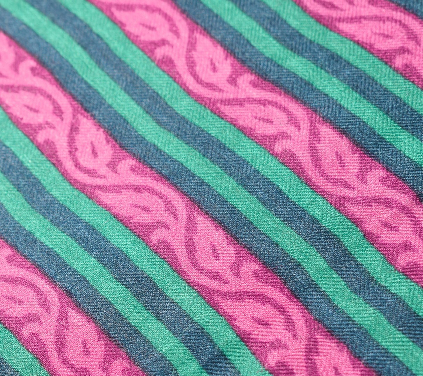 Sushila Vintage Pure Woolen Dupatta Teal Green Hand Block Printed Soft LongStole