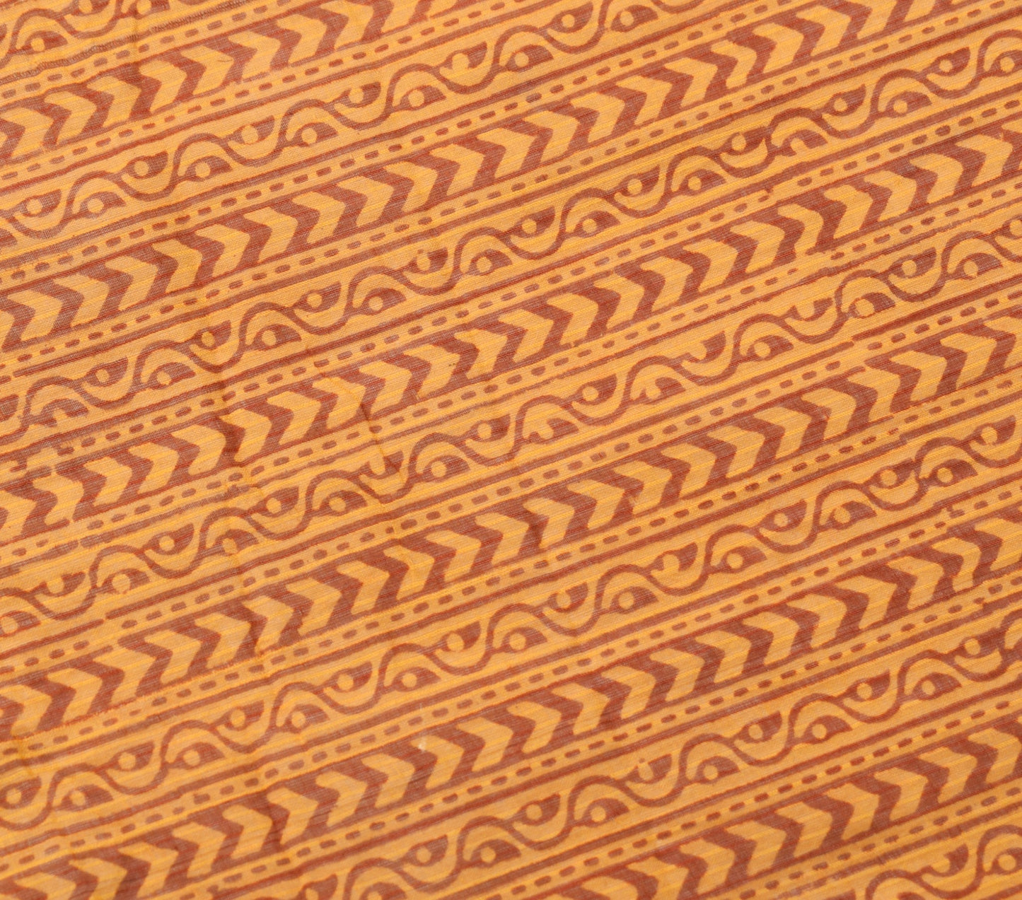 Sushila Vintage Mustard Dupatta Hand Block Printed Pure Cotton Soft Long Stole