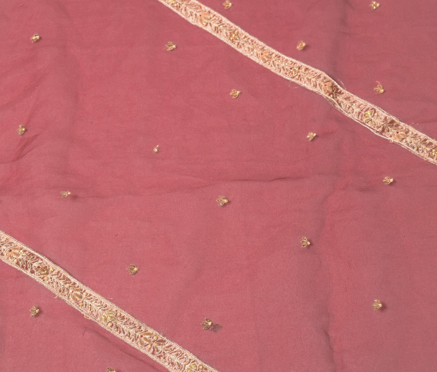 Sushila Vintage Maroon Heavy Dupatta Art Organza Hand Beaded Zardozi Long Stole