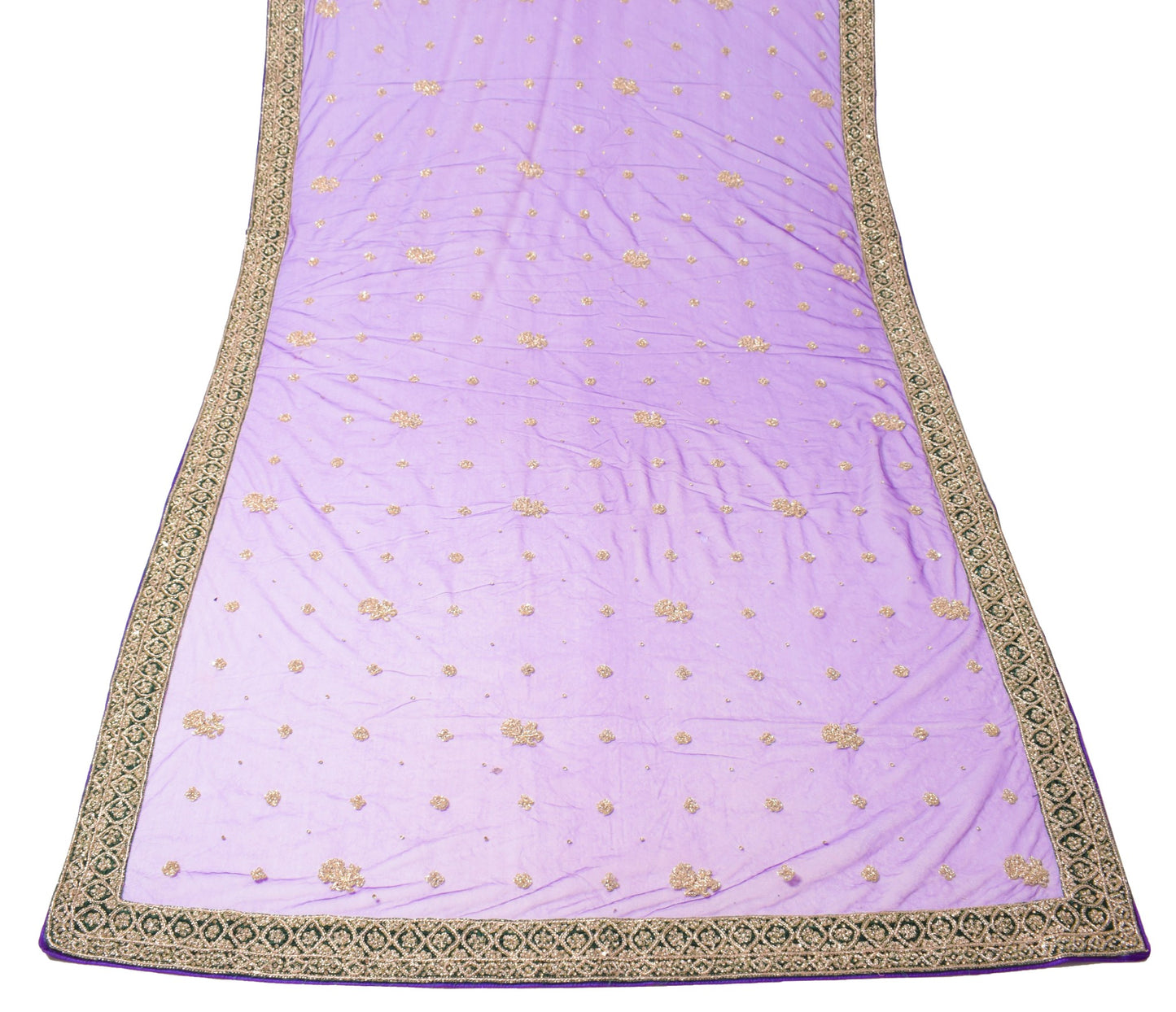Sushila Vintage Purple Net Heavy Dupatta Zardozi with Velvet Border Long Stole