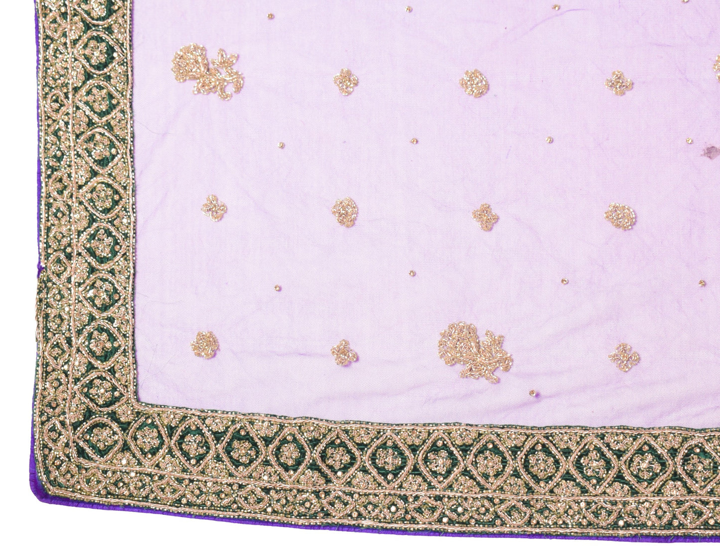 Sushila Vintage Purple Net Heavy Dupatta Zardozi with Velvet Border Long Stole