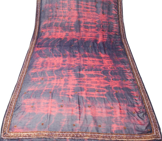 Sushila Vintage Tie-Dye Dupatta Pure Georgette Zari Glass Beads Work Long Stole