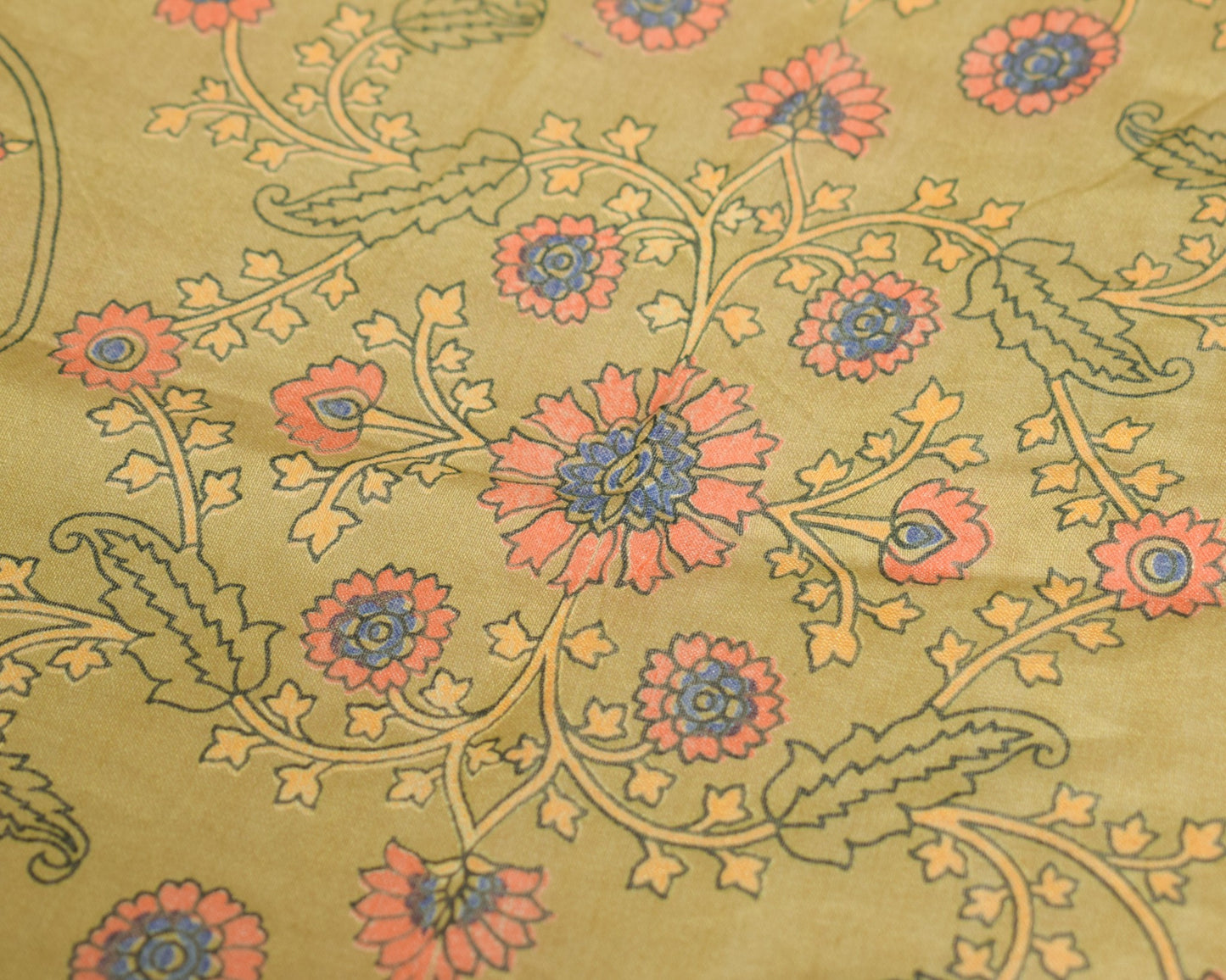 Sushila Vintage Green Dupatta Pure Cotton Silk Floral Printed Long Stole Hijab