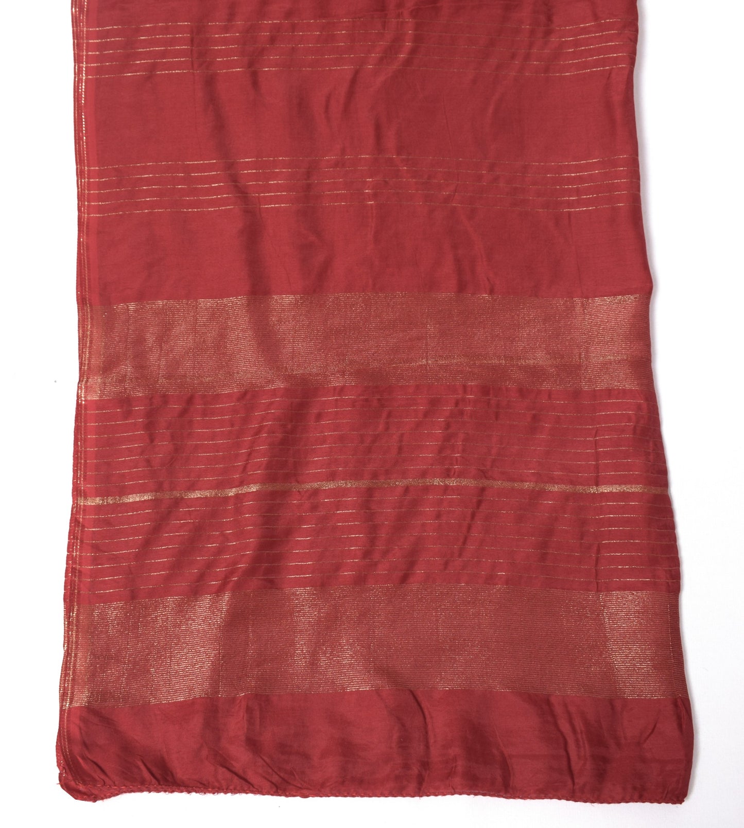 Sushila Vintage Maroon Dupatta Pure Cotton Silk Zari Woven Soft Long Stole Wrap