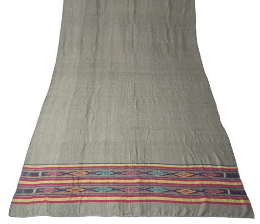 Sushila Vintage Gray Dupatta Sambalpuri handwoven Ikat Pure Cotton Long Stole