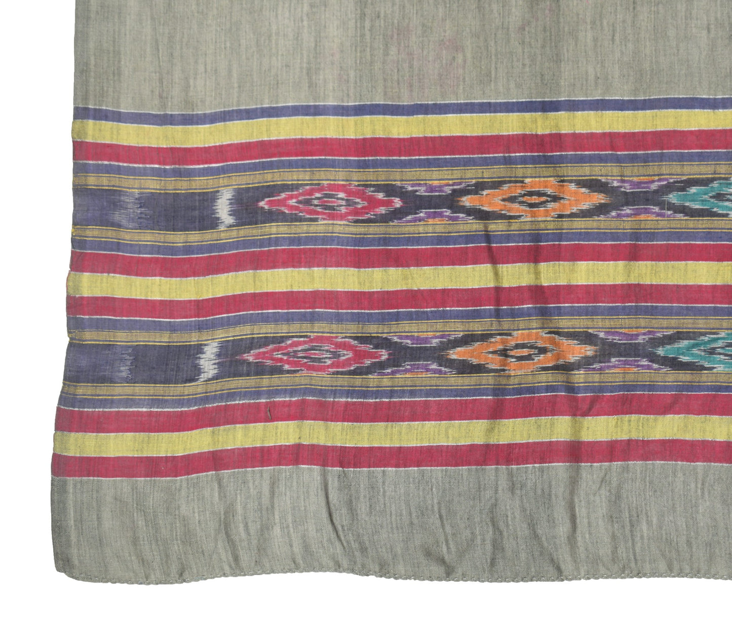 Sushila Vintage Gray Dupatta Sambalpuri handwoven Ikat Pure Cotton Long Stole