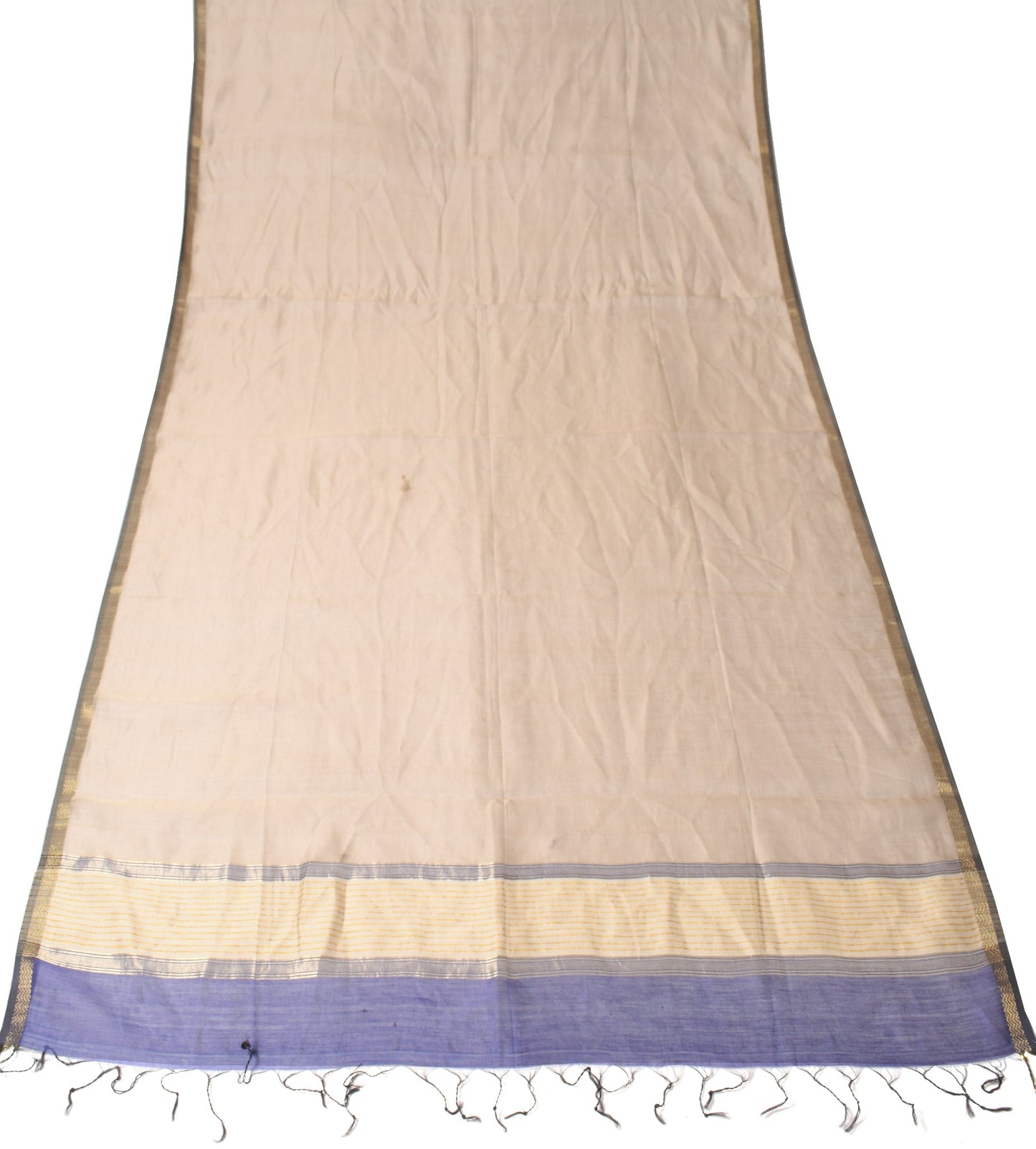 Sushila Vintage Pure Cotton Silk Dupatta Brown Plain Body Woven Border LongStole