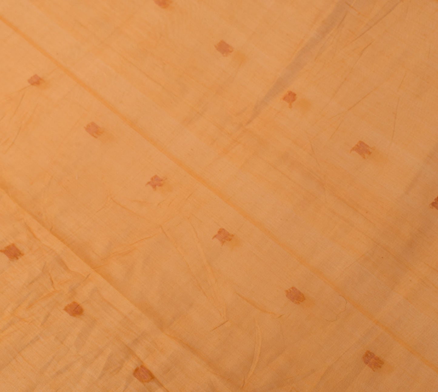 Sushila Vintage Rust Dupatta Hand Woven Floral Pure Cotton Silk Long Stole Wrap