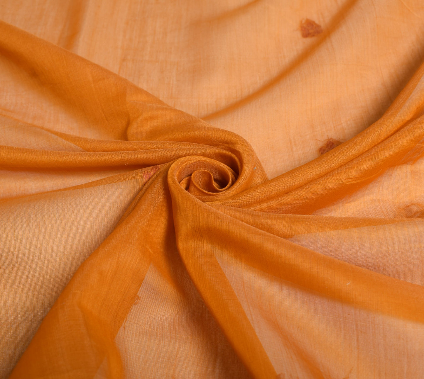 Sushila Vintage Rust Dupatta Hand Woven Floral Pure Cotton Silk Long Stole Wrap