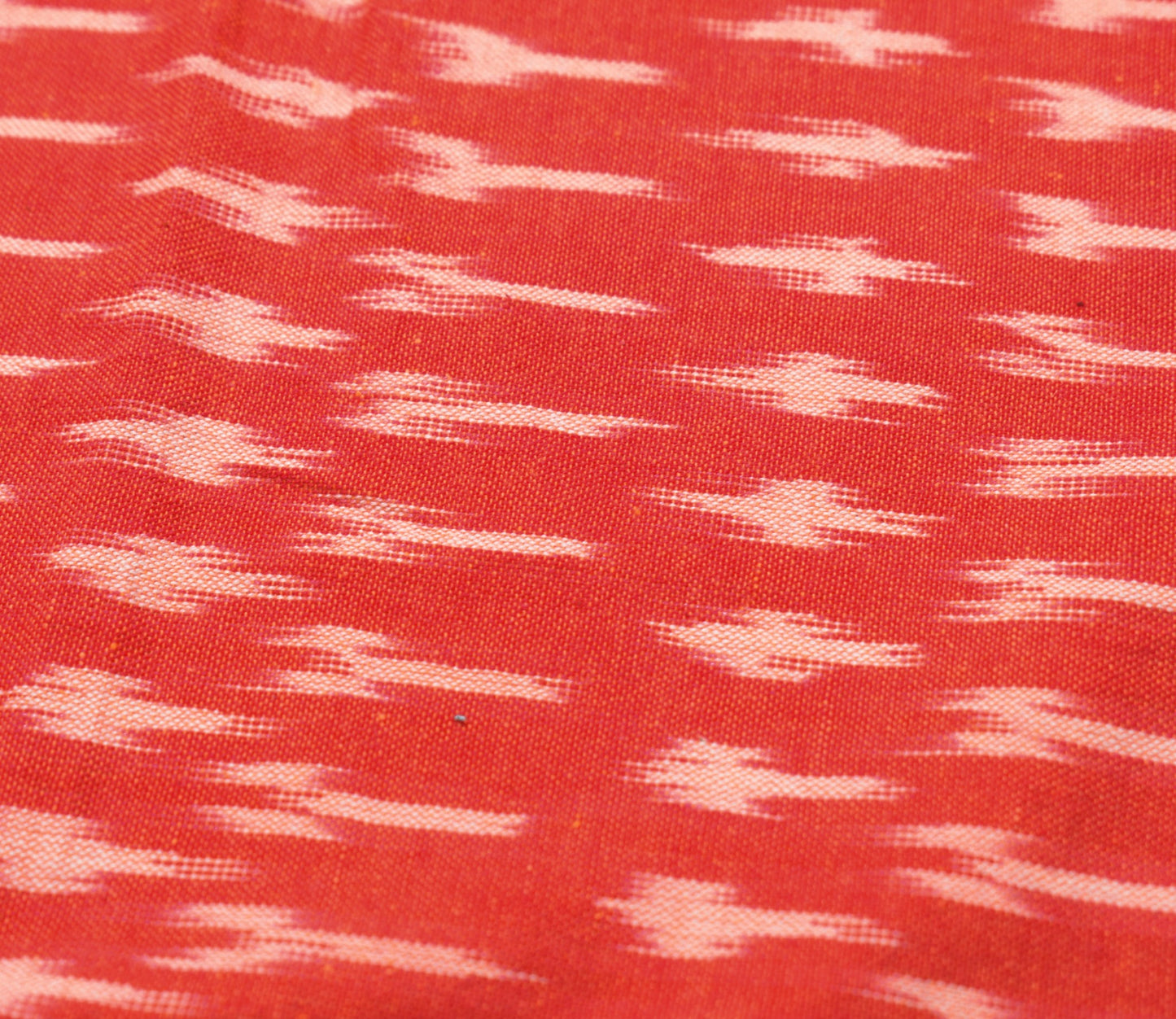 Sushila Vintage Cream Red Dupatta Pure Cotton Hand Woven Ikat Long Stole Wrap