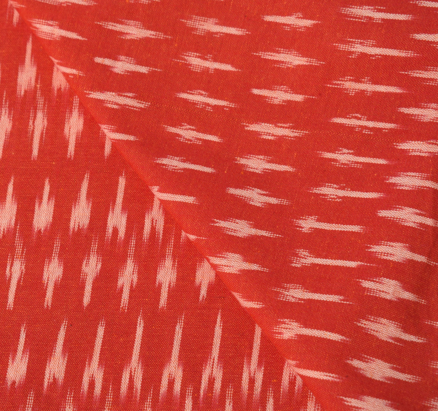 Sushila Vintage Cream Red Dupatta Pure Cotton Hand Woven Ikat Long Stole Wrap