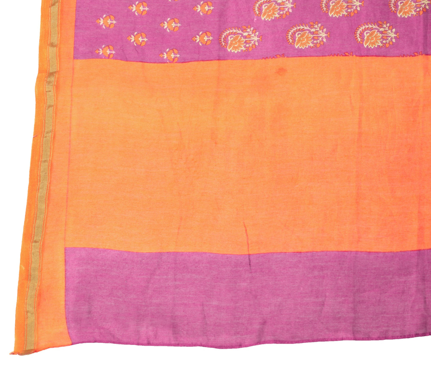 Sushila Vintage Magenta Dupatta Pure Cotton Silk Hand Block Printed Long Stole