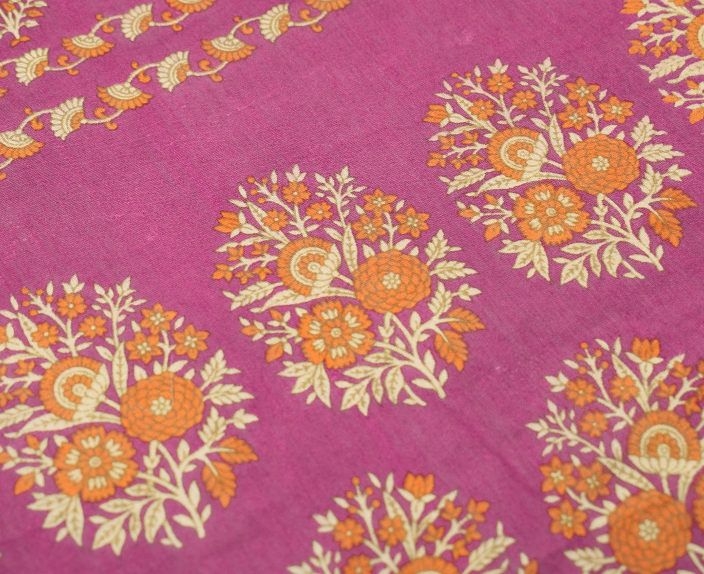 Sushila Vintage Magenta Dupatta Pure Cotton Silk Hand Block Printed Long Stole