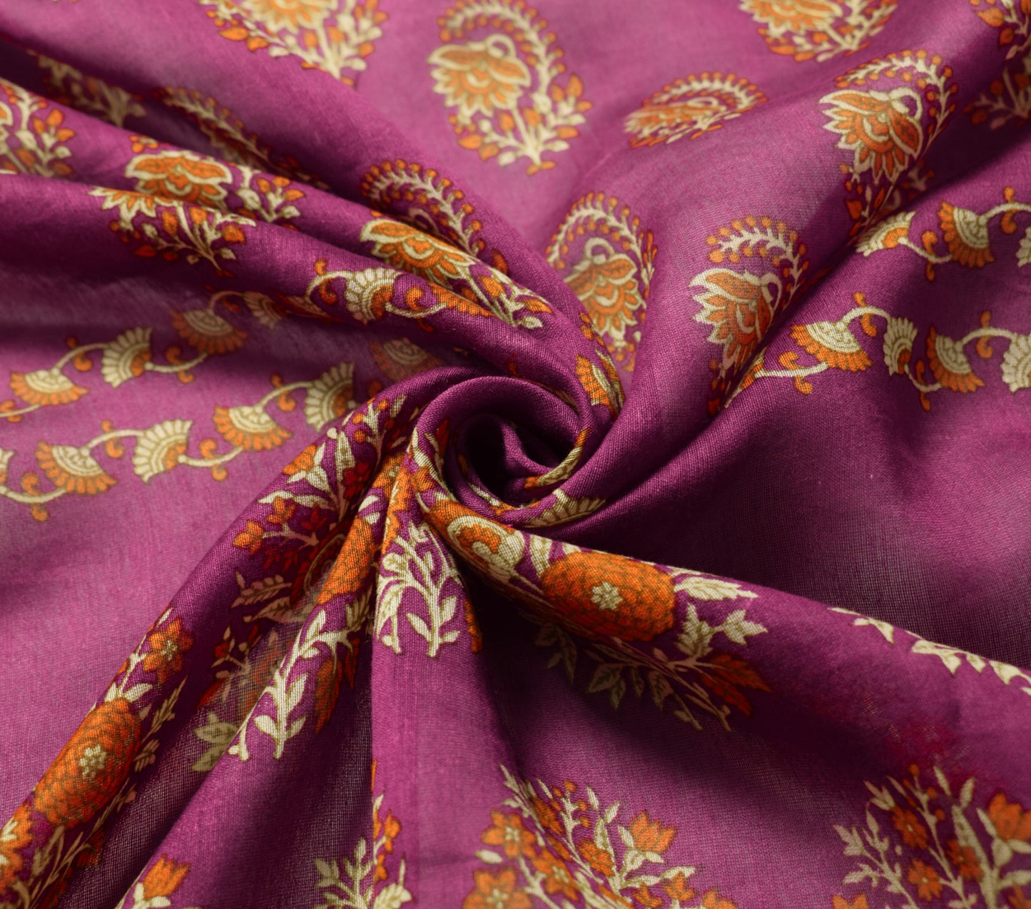 Sushila Vintage Magenta Dupatta Pure Cotton Silk Hand Block Printed Long Stole