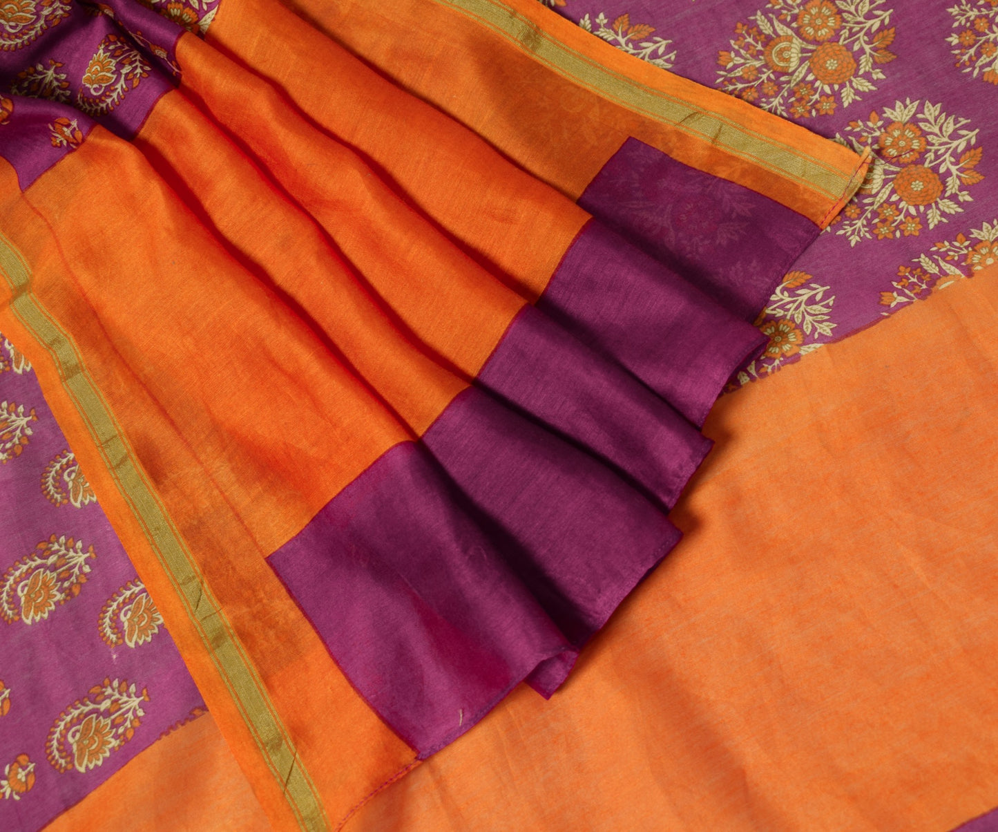 Sushila Vintage Magenta Dupatta Pure Cotton Silk Hand Block Printed Long Stole