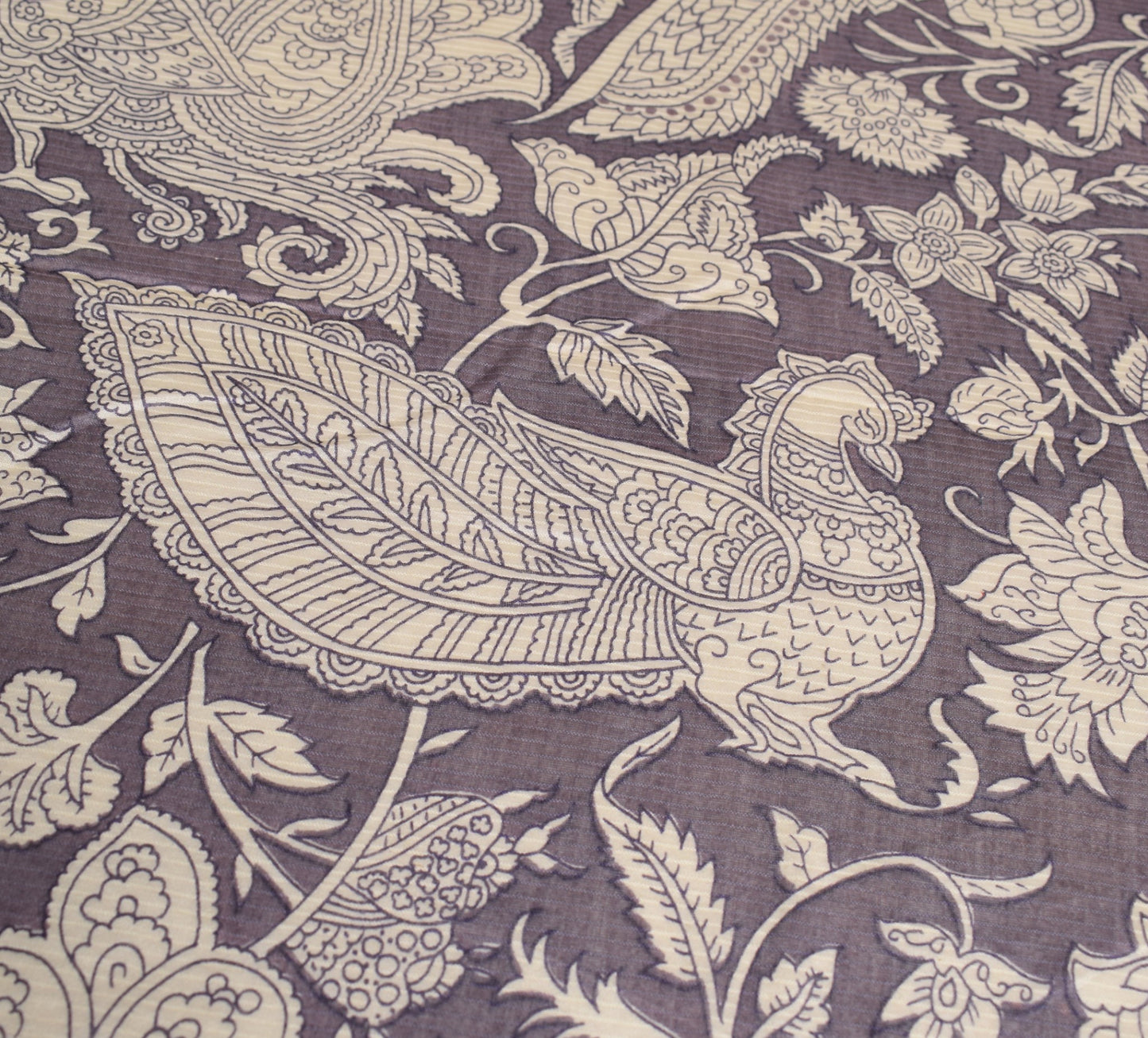 Sushila Vintage Kalamkari Printed Dupatta Pure Cotton Silk Wine Long Stole Veil