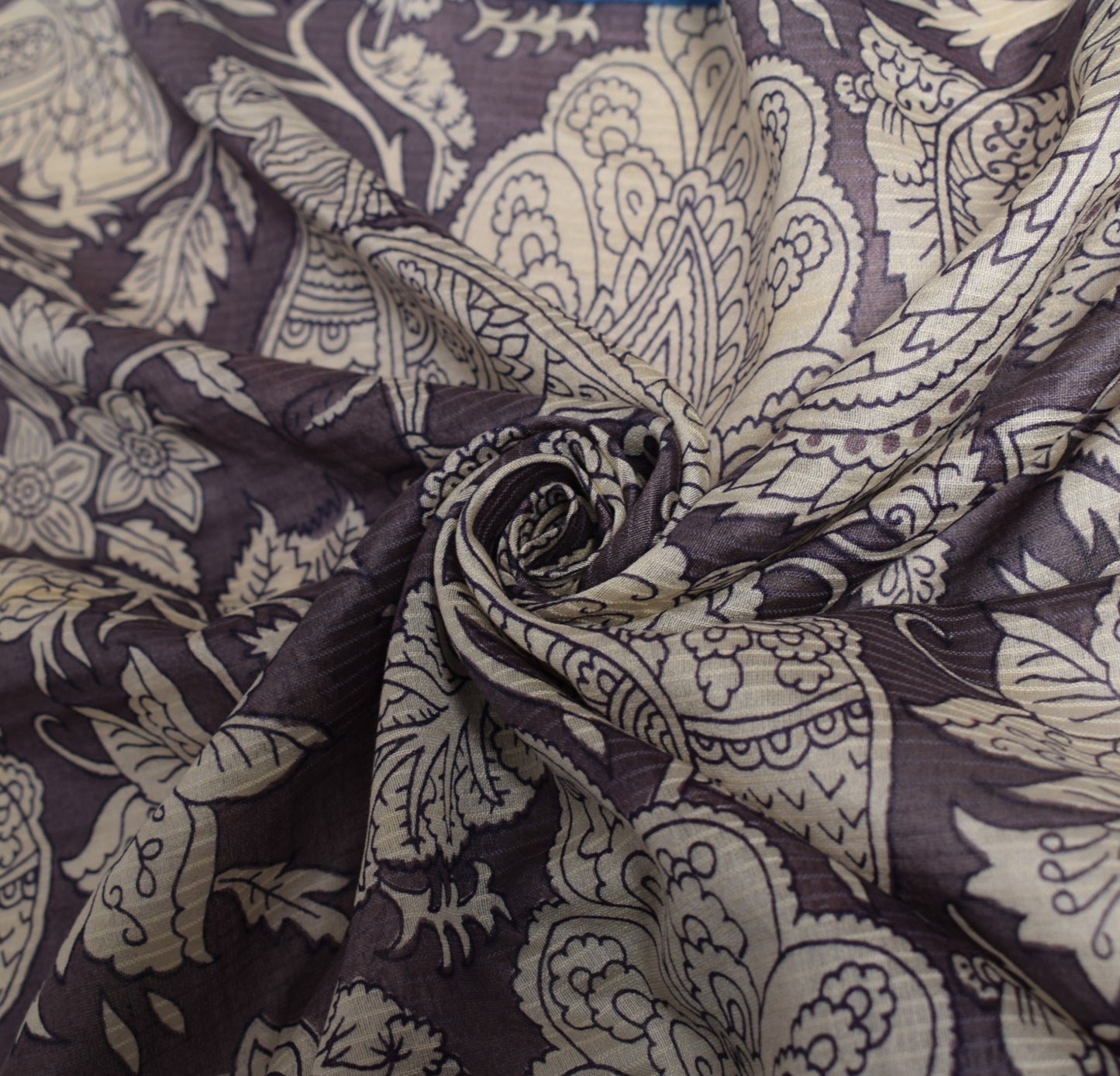 Sushila Vintage Kalamkari Printed Dupatta Pure Cotton Silk Wine Long Stole Veil
