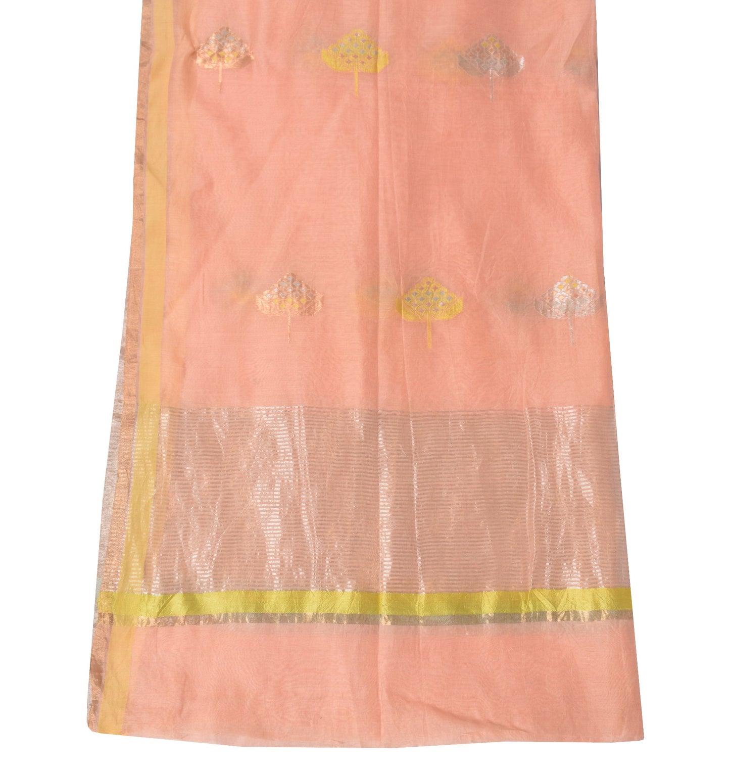 Sushila Vintage Pink Handloom Dupatta Pure Cotton Silk Zari Woven  Long Stole