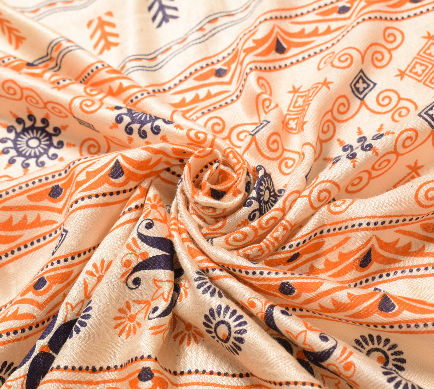 Sushila Vintage Hand Block Printed Dupatta Pure Woolen Floral Soft Long Stole