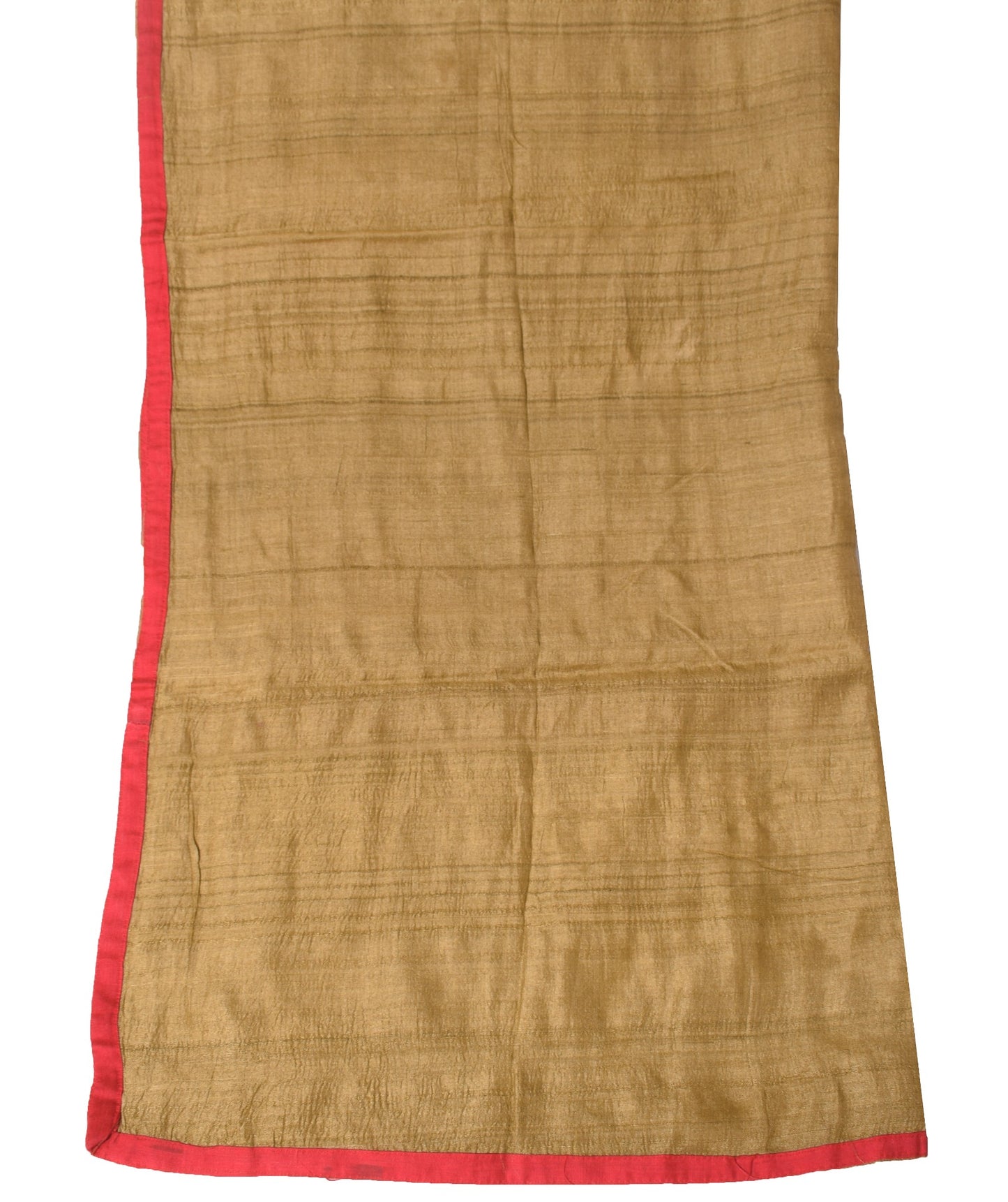 Sushila Vintage Pure Tussuar Silk Dupatta Brown with Contrast Border Long Stole