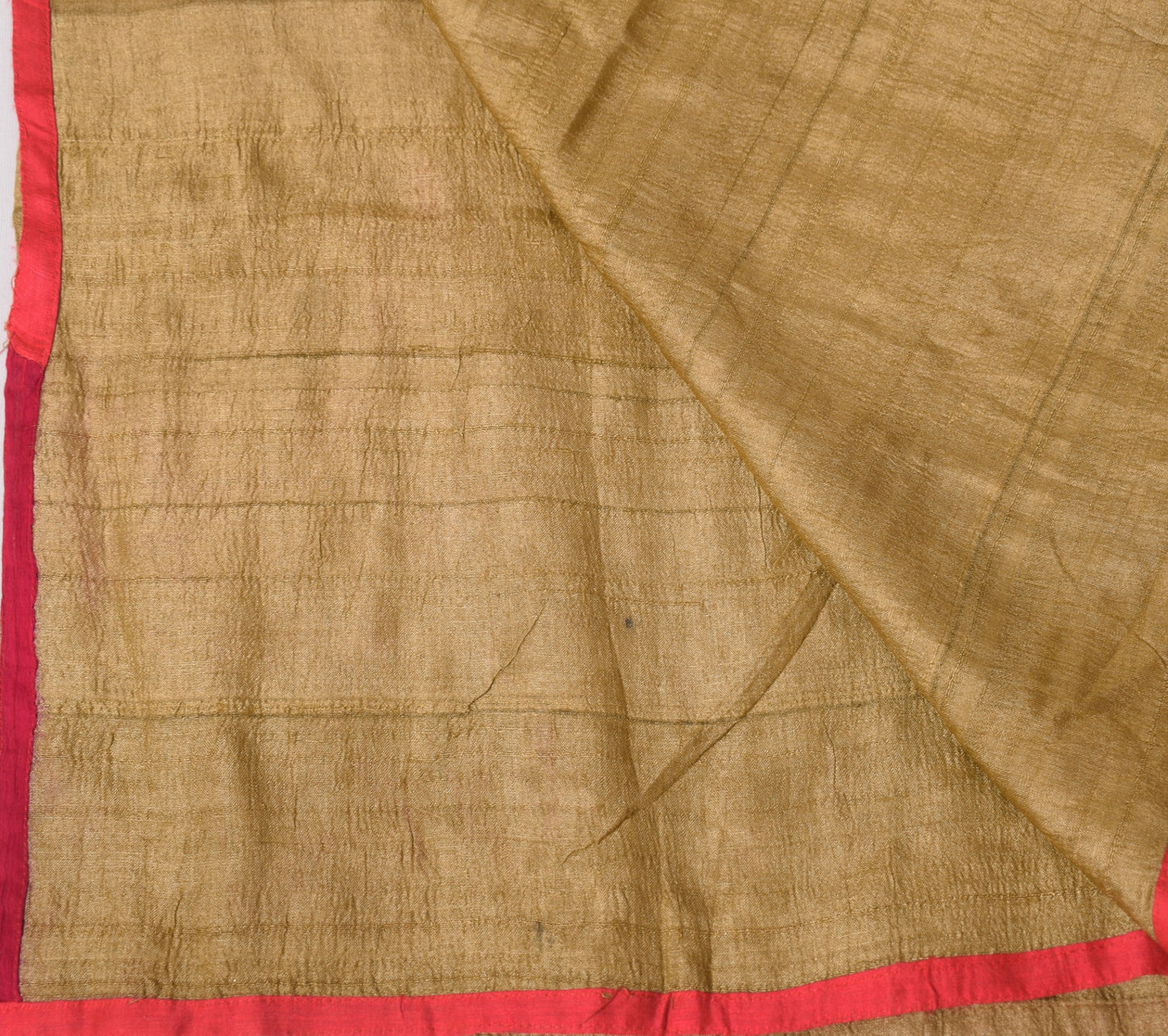 Sushila Vintage Pure Tussuar Silk Dupatta Brown with Contrast Border Long Stole