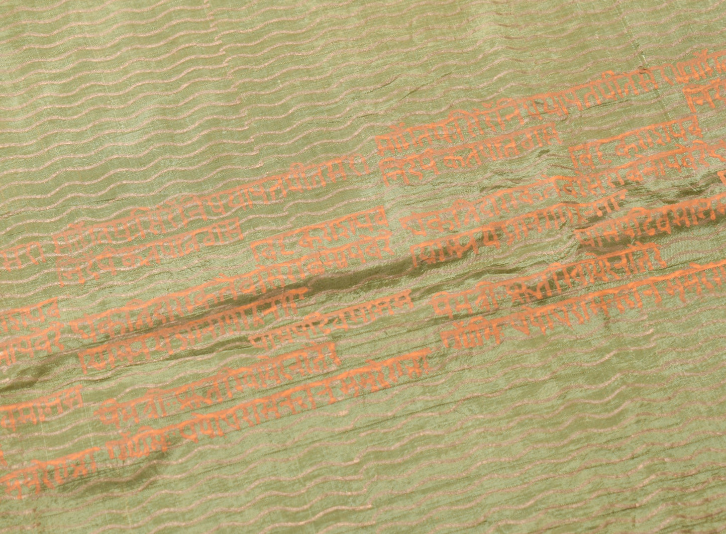 Sushila Vintage Heena Green Dupatta Art Silk Hand Block Laheriya Print LongStole