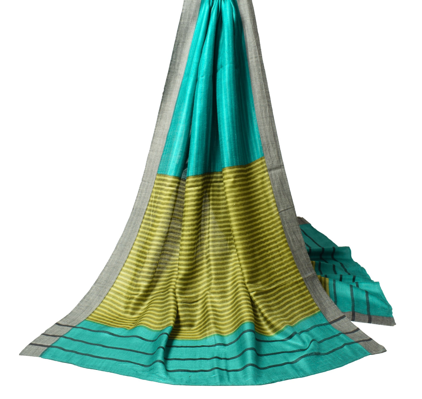 Sushila Vintage Stripes Printed Dupatta Pure Woolen Soft Hand Printed Long Stole