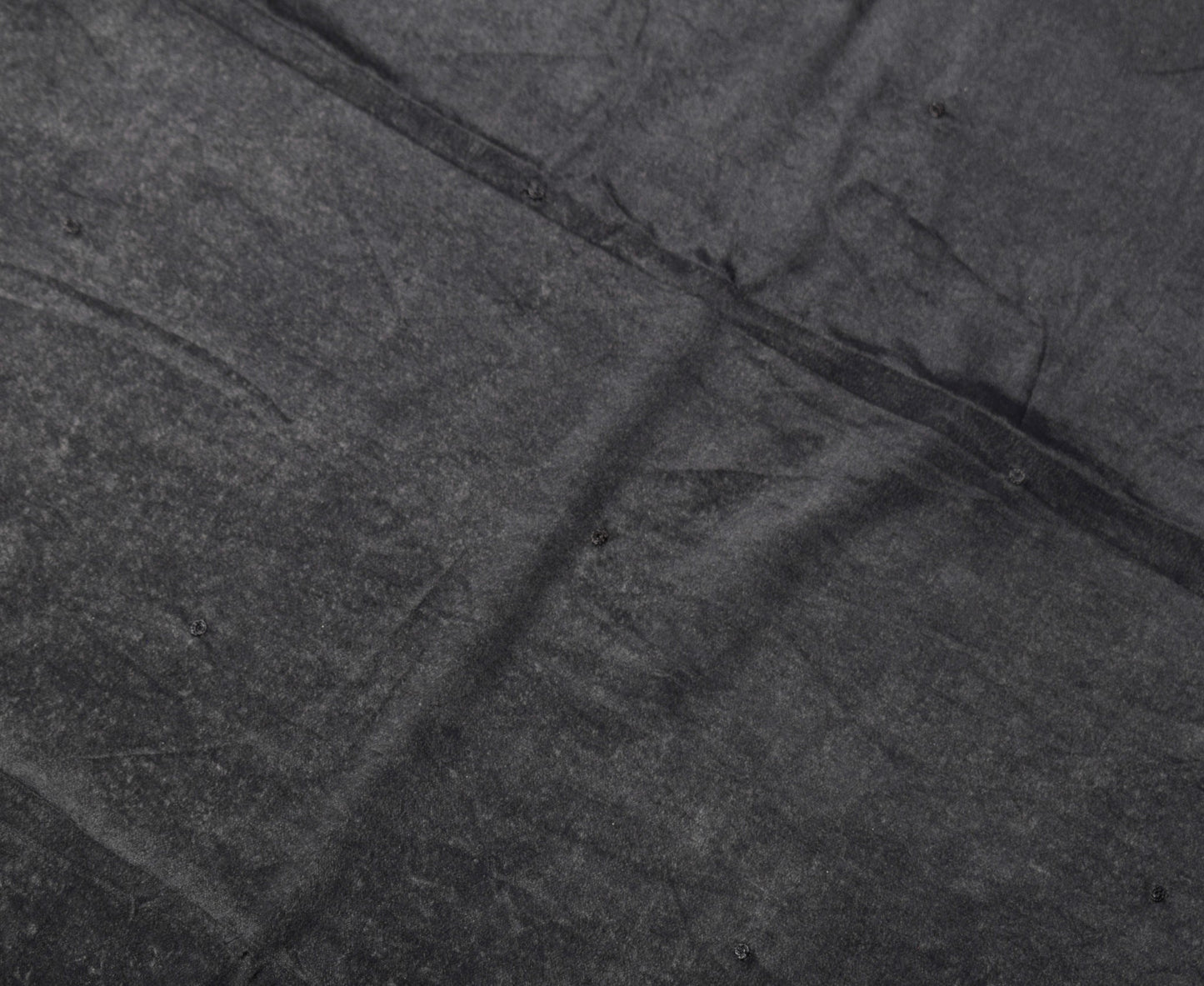 Sushila Vintage Hand Embroidered Dupatta 100% Pure Silk Black Long Stole Wrap
