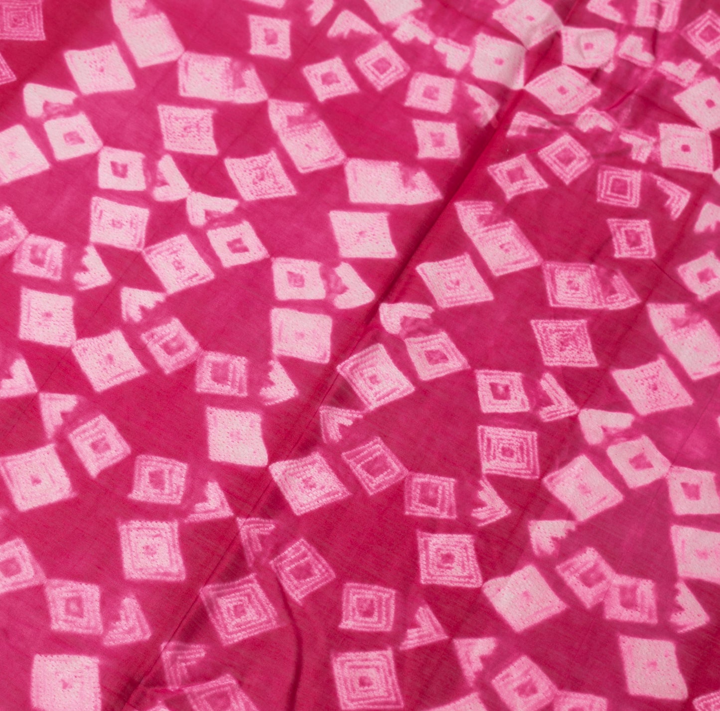 Sushila Vintage Shibori Tie-Dye Dupatta Pure Crepe Handloom Magenta Long Stole