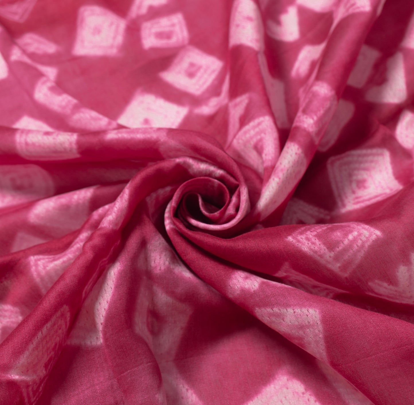 Sushila Vintage Shibori Tie-Dye Dupatta Pure Crepe Handloom Magenta Long Stole