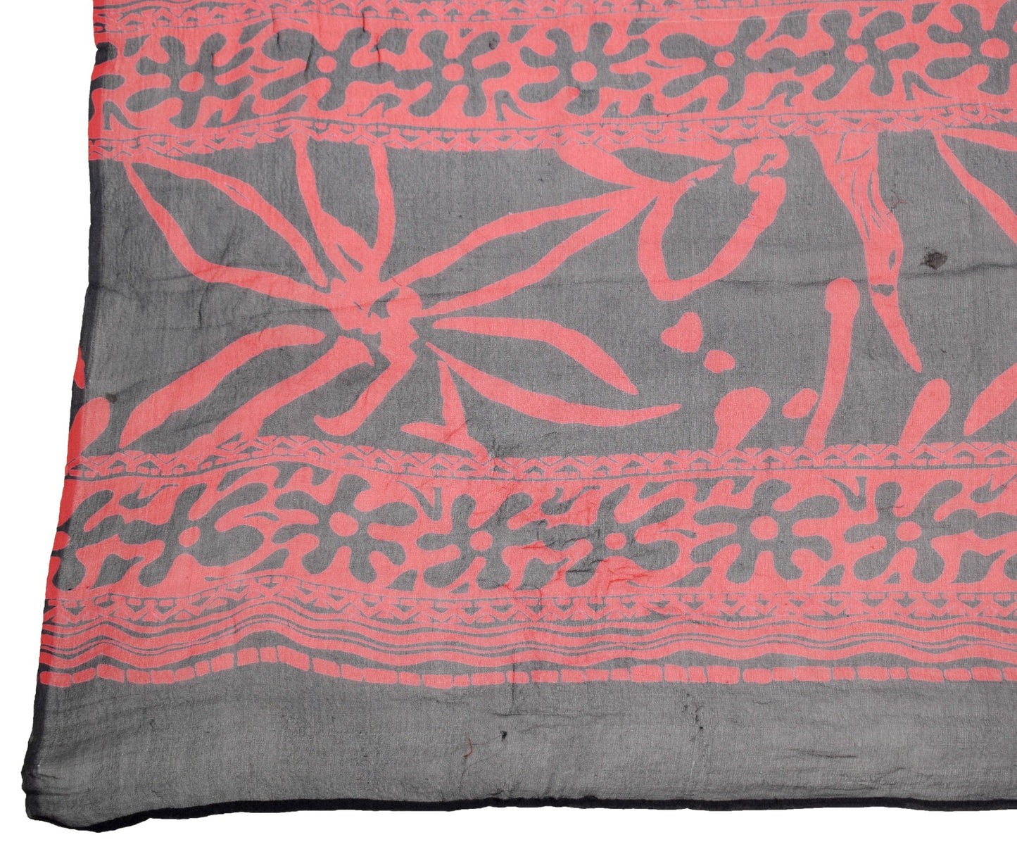 Sushila Vintage Black Red Dupatta Printed 100% Pure Georgette Long Stole Scarves