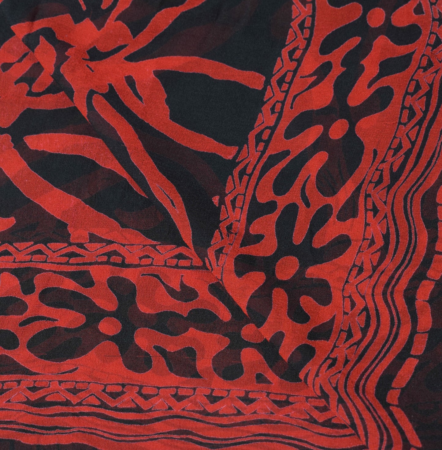 Sushila Vintage Black Red Dupatta Printed 100% Pure Georgette Long Stole Scarves